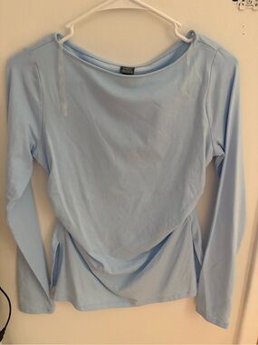 wild fable Light Blue Long Sleeve Boatneck Top